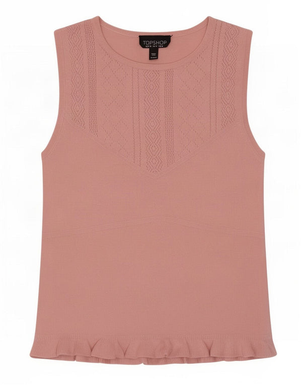 Topshop Damen-Blusenoberteil, ärmellos, Gr. 8, Rosa, Viskose