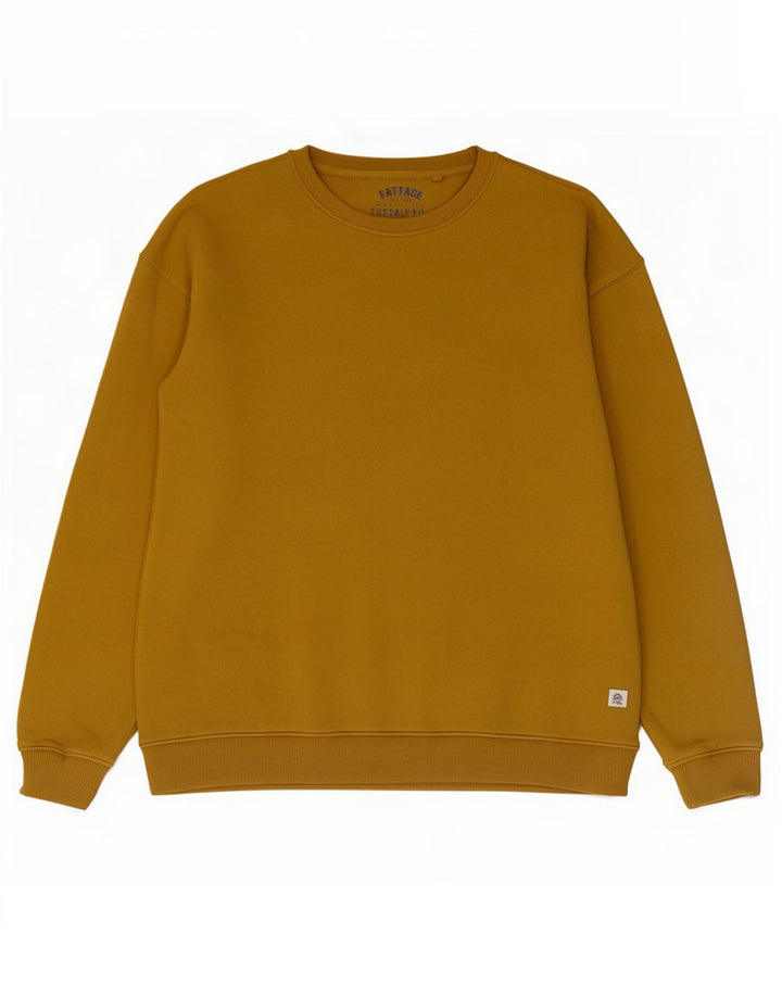 Fat Face übergroßer Damen-Sweatshirt-Pullover, UK 12, mittelgelb, Baumwolle