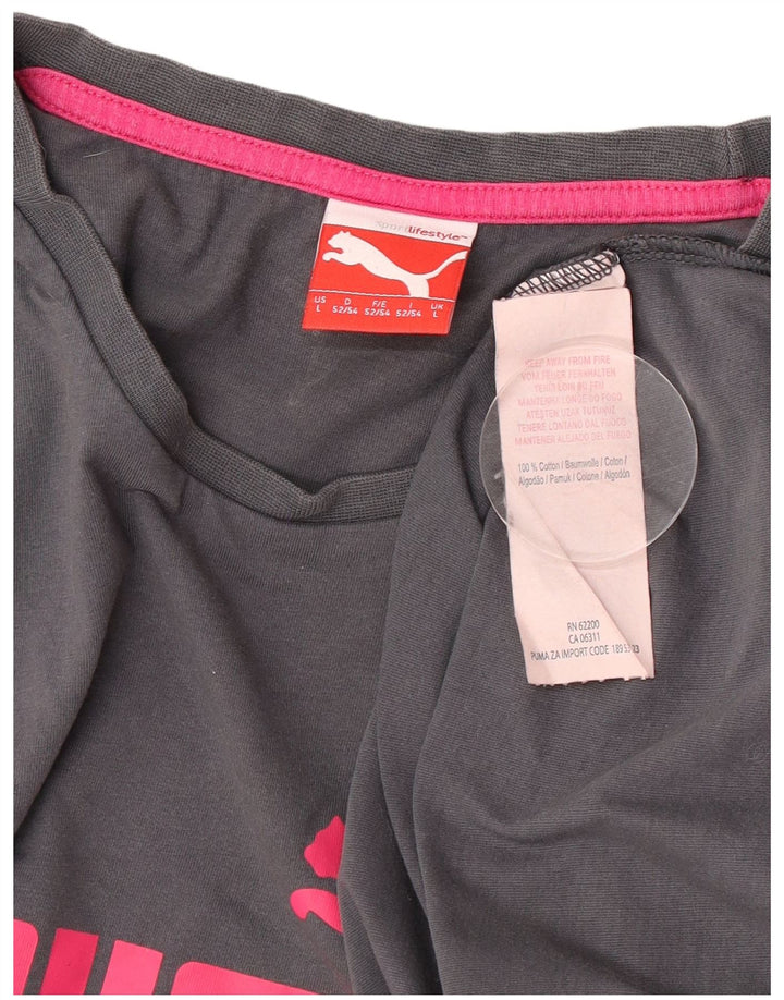 Puma Herren-T-Shirt mit Grafik, groß, aus grauer Baumwolle