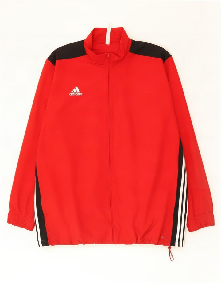 Adidas Herren Climalite Trainingsanzug Top Jacke 3XL Rot Colourblock Polyester