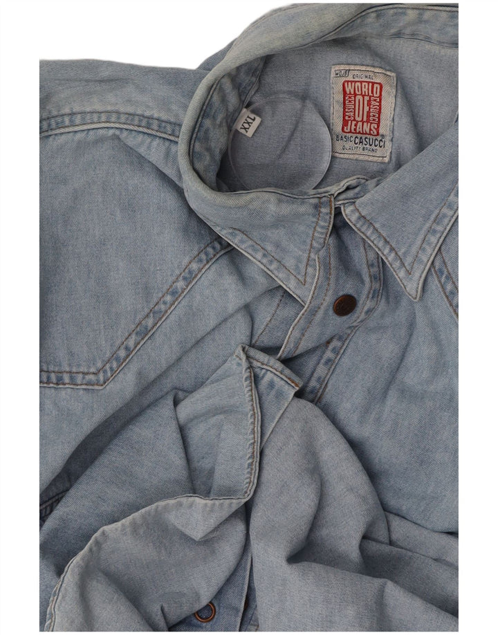 CASUCCI Herren Jeanshemd 2XL Blau