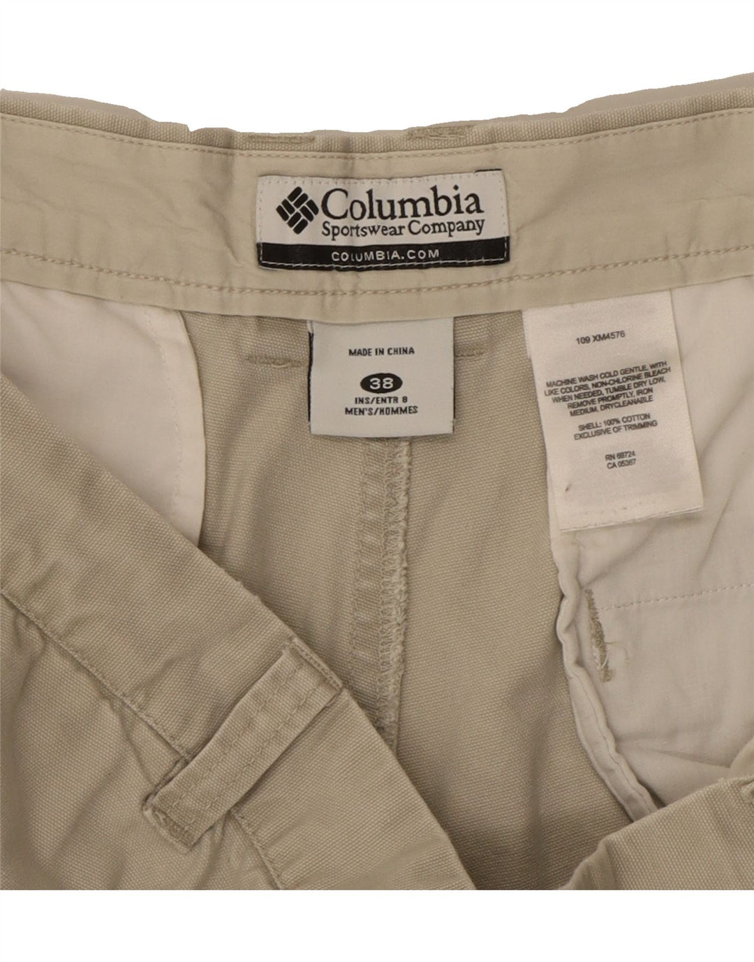 COLUMBIA Mens Cargo Shorts W38 XL Off White Cotton Vintage Columbia and Second-Hand Columbia from Messina Hembry 
