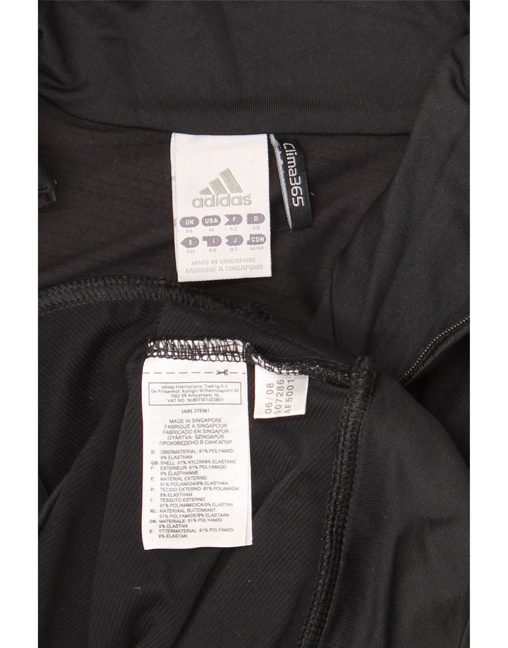 ADIDAS Damen Climalite Trainingsanzug Top Jacke UK 14 Large Schwarz Polyamid