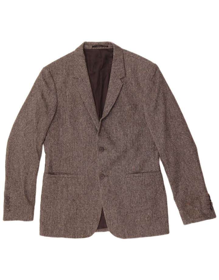 Cos Herren-Blazer mit 2 Knöpfen, EU 48, mittelgraue Wolle