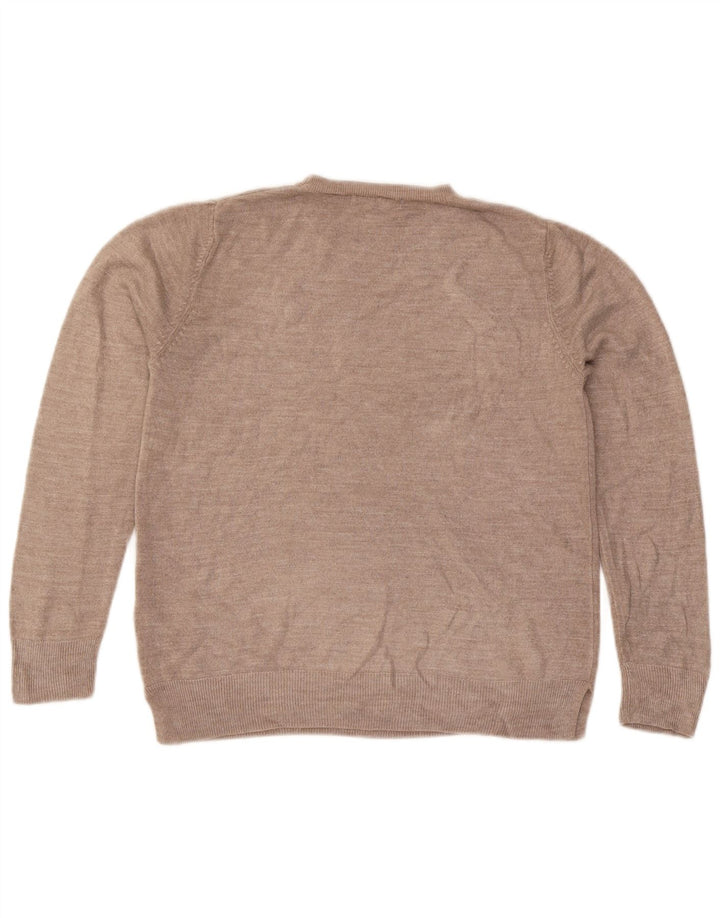 Marks & Spencer Damen-Pullover mit Rundhalsausschnitt, UK 14, Mittelbeige, Acryl