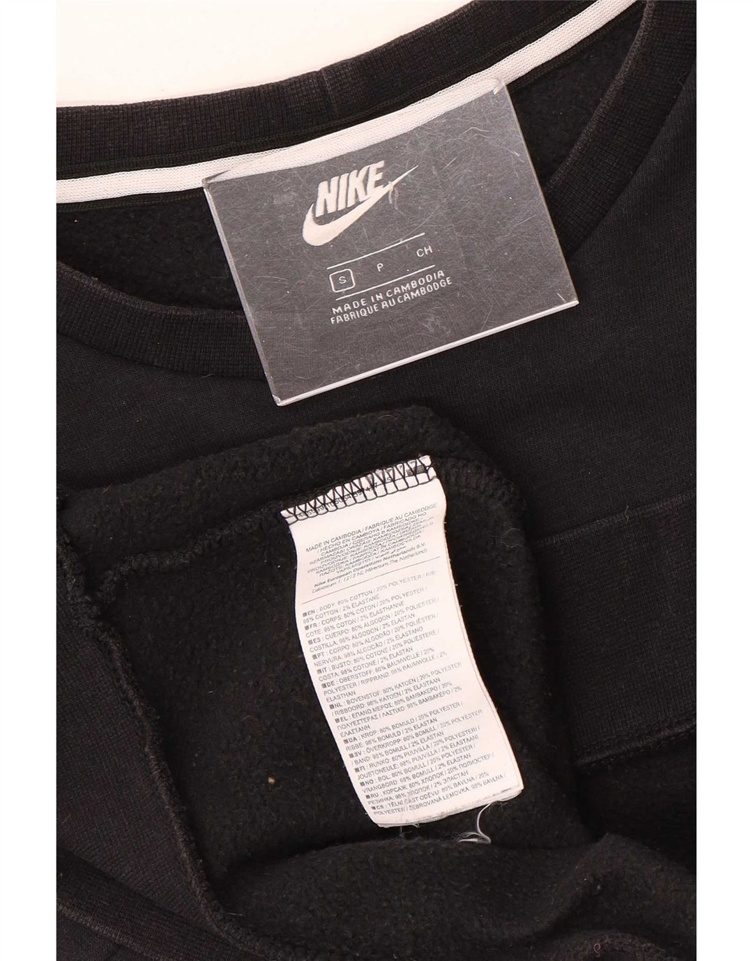 Nike Herren-Sweatshirt mit Grafik, Größe S, Schwarz, Colourblock-Baumwolle