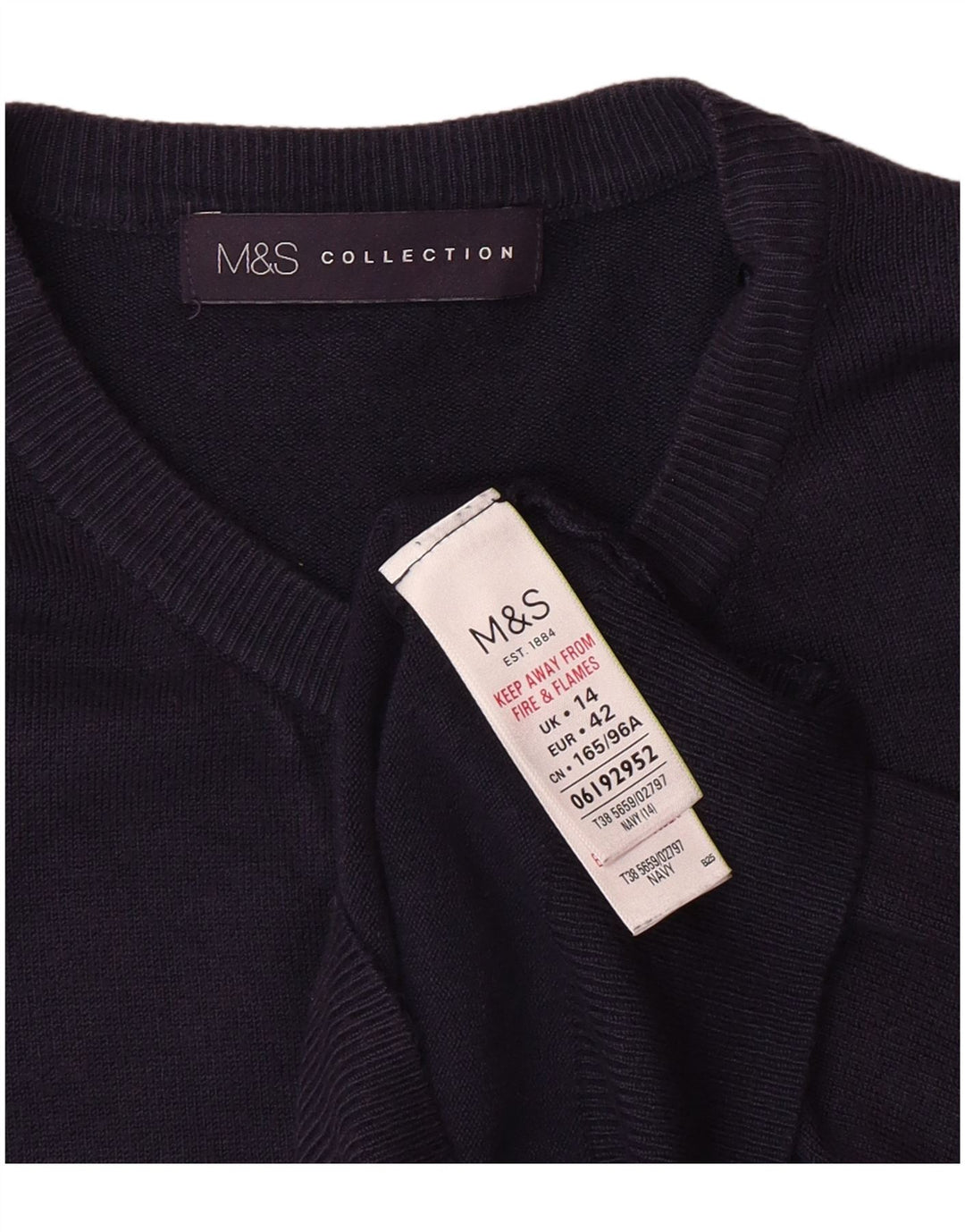 Marks & Spencer Damen-Cardigan-Pullover UK 14 Medium Navy Blue Classic