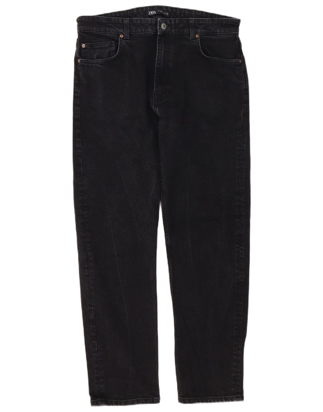 Zara Herren Straight Jeans EU 44 XL W34 L30 Schwarz