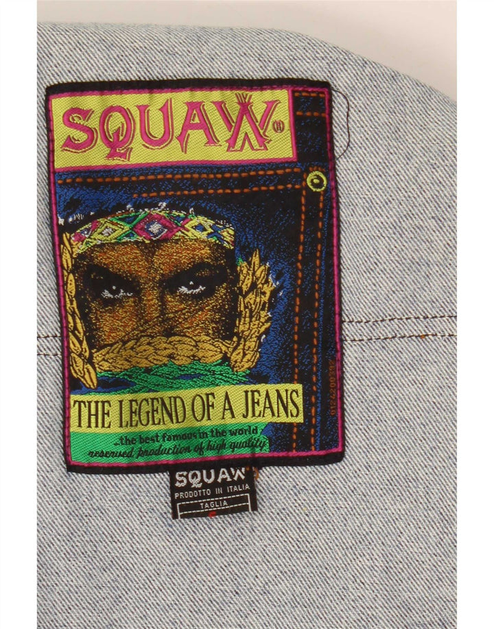 Squaw Womens Crop Oversized Jeansjacke UK 10 Small Blau Baumwolle