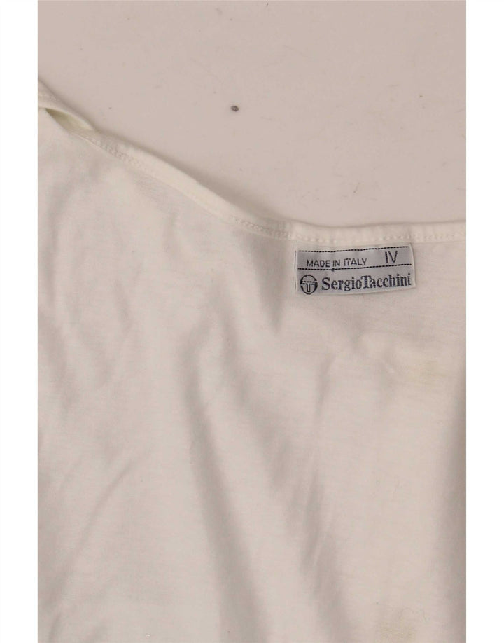Sergio Tacchini Damen ärmelloses Blusenoberteil UK 14 Large Weiß