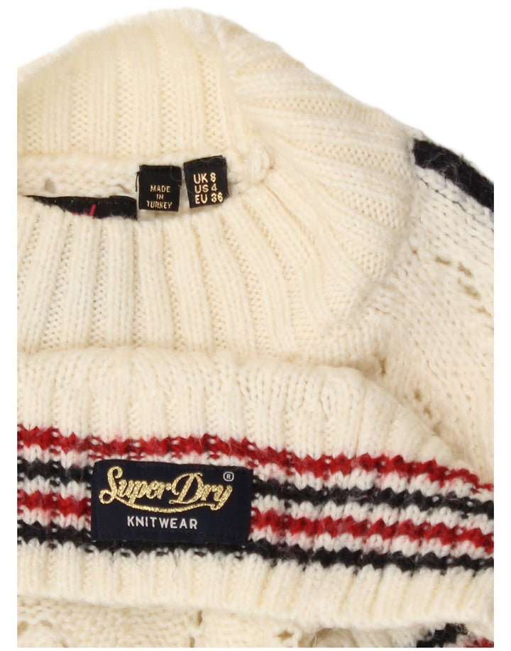 Superdry Rollkragenpullover für Damen, Größe S, Gr. 8, gebrochenes Weiß, gestreift