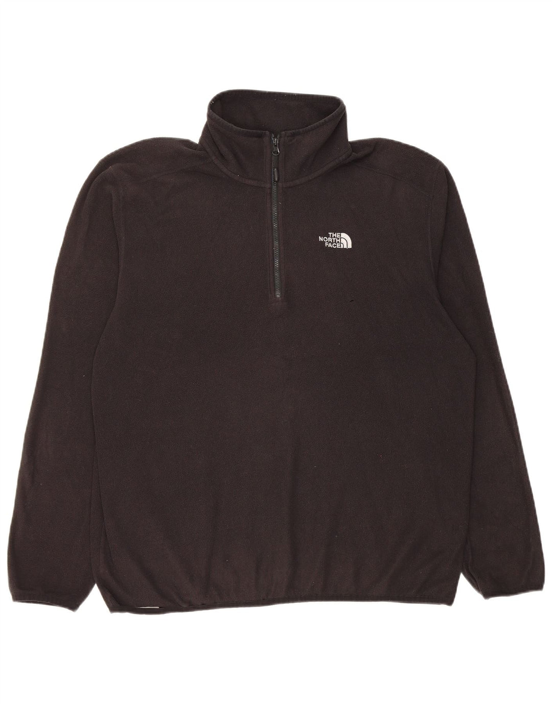 The North Face Herren-Fleecepullover mit Reißverschluss am Hals, groß, aus schwarzem Polyester