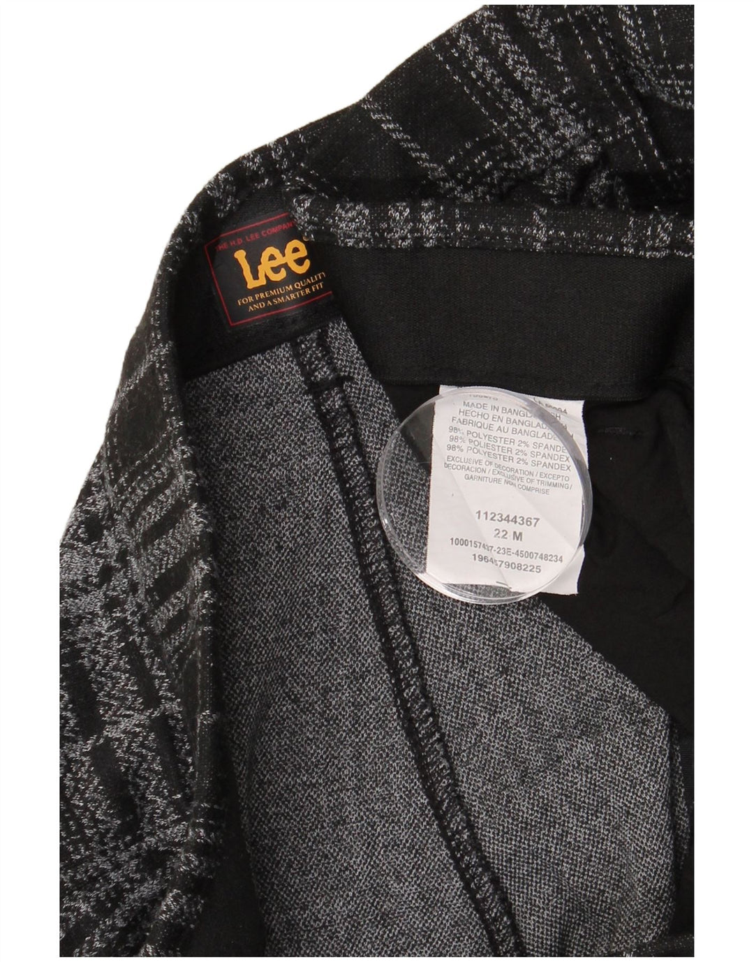 LEE Gerade Chino-Hose für Damen, US 22, 3XL, W42, L30, schwarz kariertes Polyester