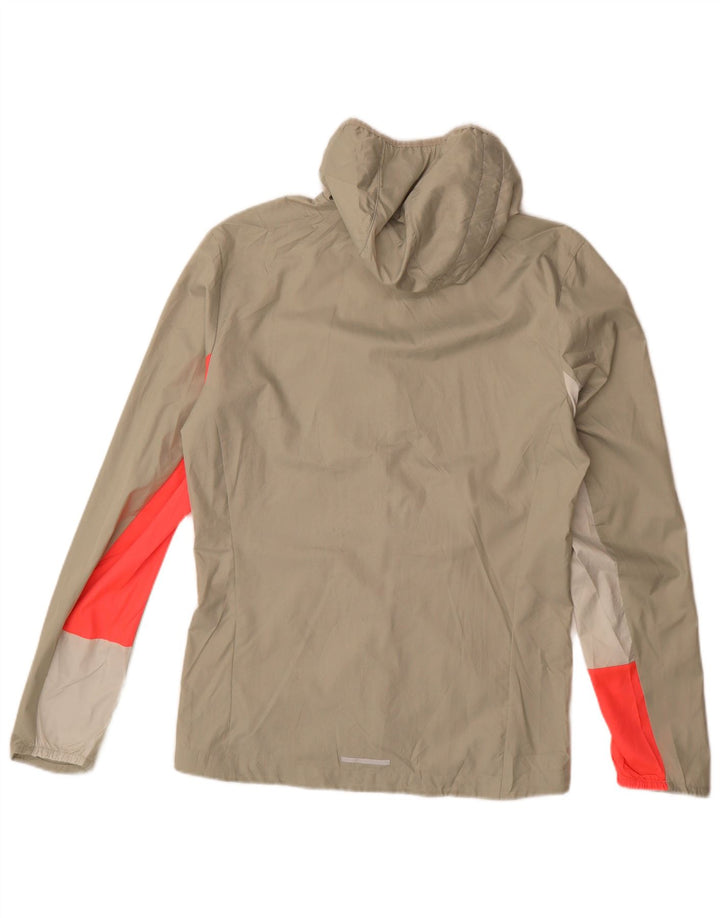 ADIDAS Herren Regenjacke mit Kapuze UK 36 Small Beige Colourblock Polyester