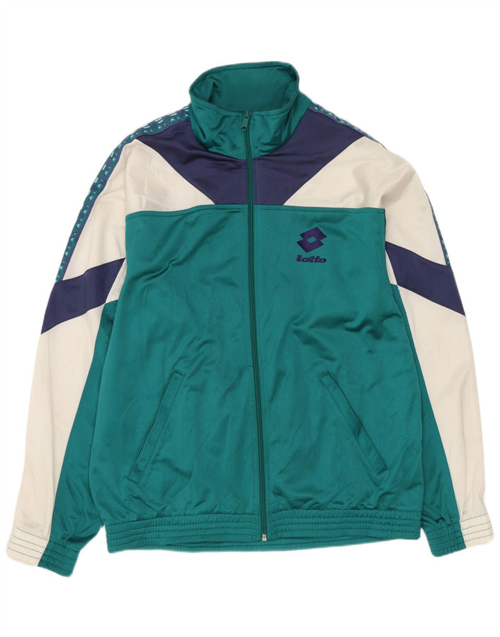 LOTTO Herren-Trainingsanzugoberteil, UK-Größe 40/42, Größe L, Türkis, Farbblock