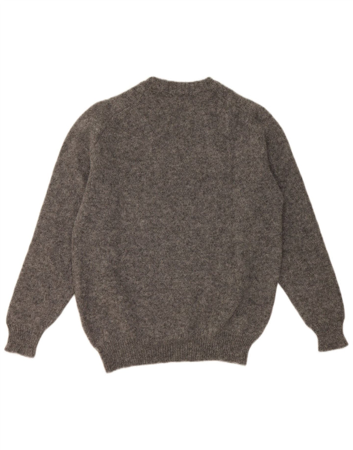 Vintage Herren Pullover mit Rundhalsausschnitt IT 54 XL Graue Schurwolle