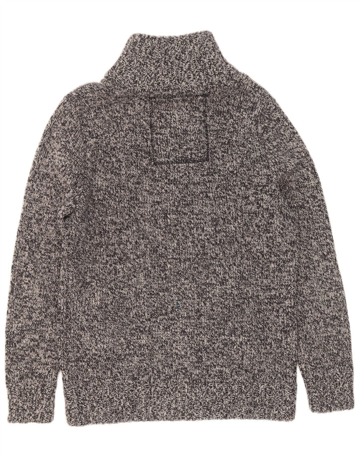Superdry Herren-Pullover mit Reißverschluss am Hals, 2XL, grau geflecktes Acryl