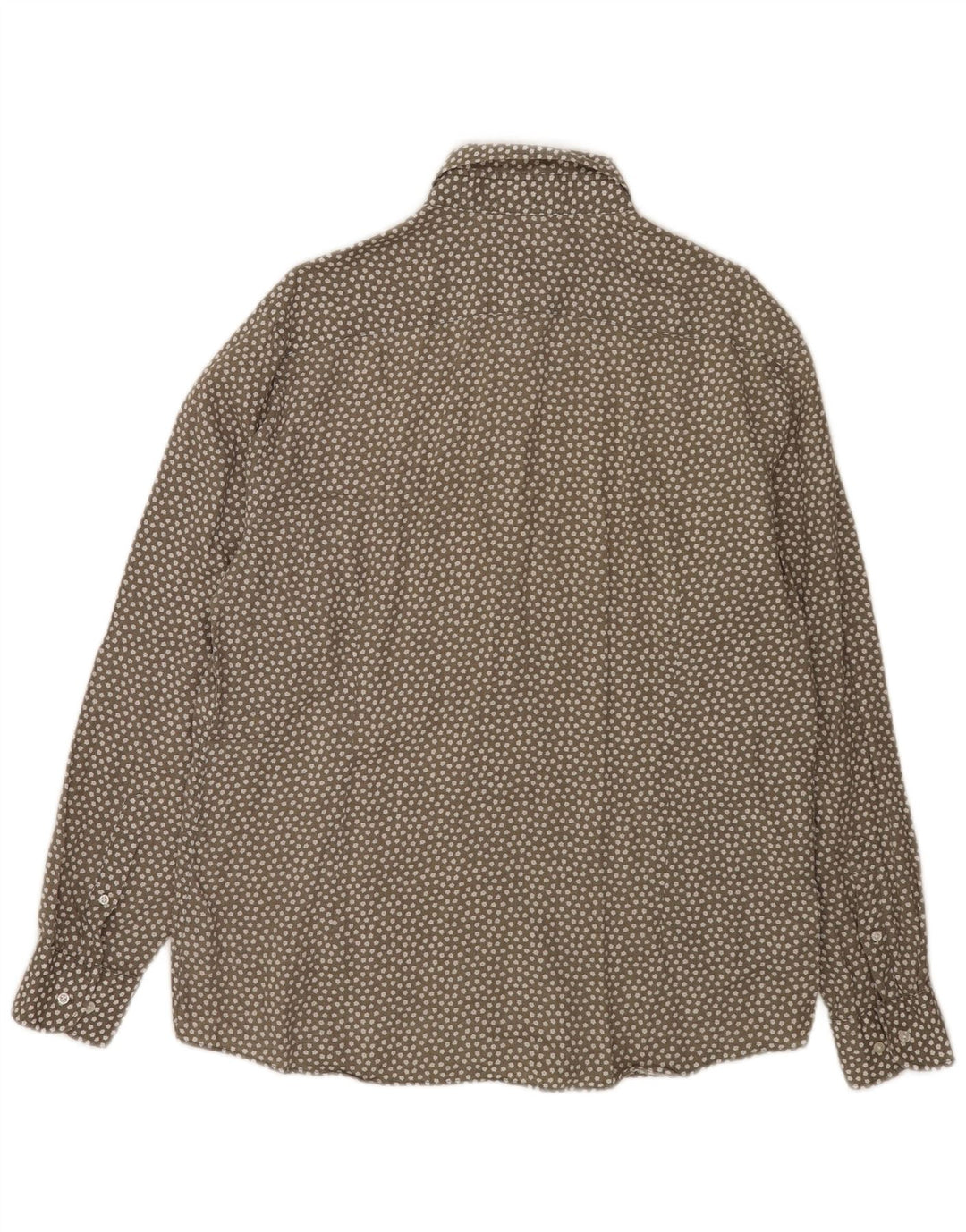 Massimo Dutti Herrenhemd XL Grau geblümtes Leinen