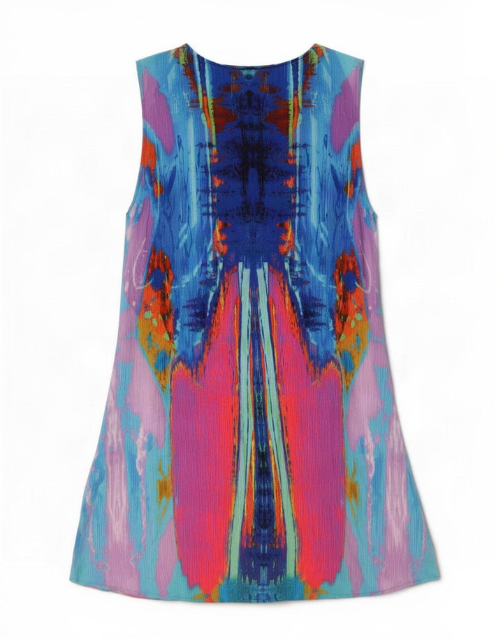 Desigual Damen Zeltkleid mit abstraktem Muster EU 44 XL Mehrfarbig