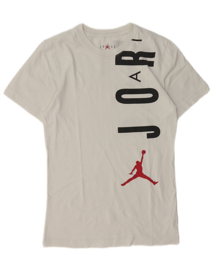 Jordan Herren-T-Shirt mit Standard-Passform, Grafik, Größe S, weiße Baumwolle