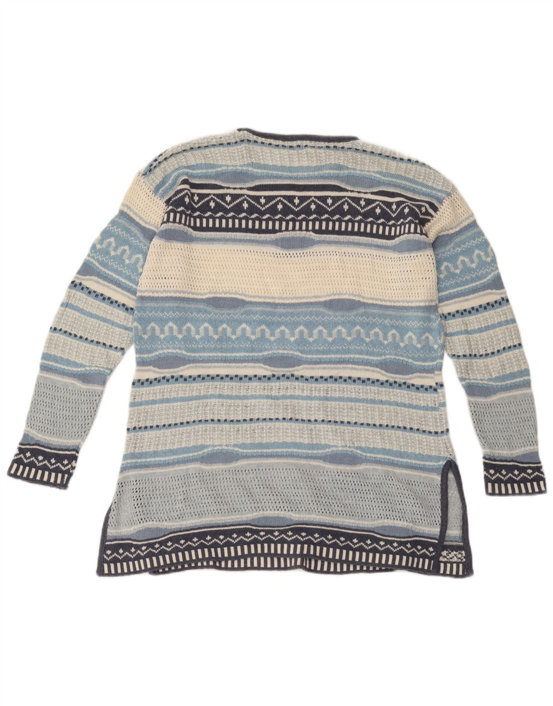 Vintage Damen Pullover mit U-Boot-Ausschnitt, UK 12, mittelmehrfarbig gestreift
