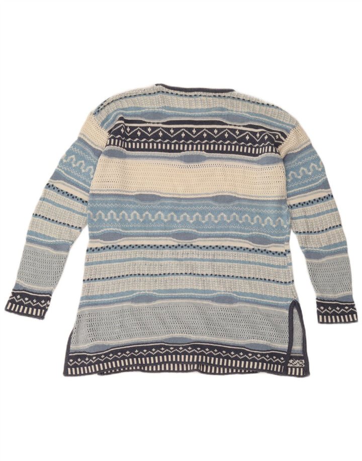 Vintage Damen Pullover mit U-Boot-Ausschnitt, UK 12, mittelmehrfarbig gestreift