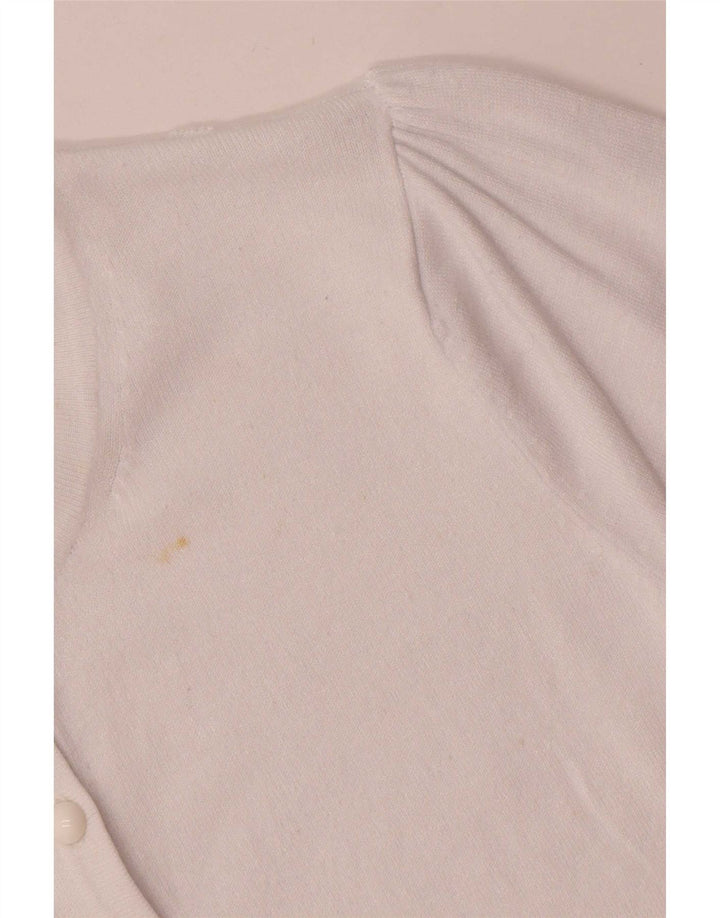 Marks & Spencer Damen-Cardigan-Pullover UK 12 Mittelweiße Viskose