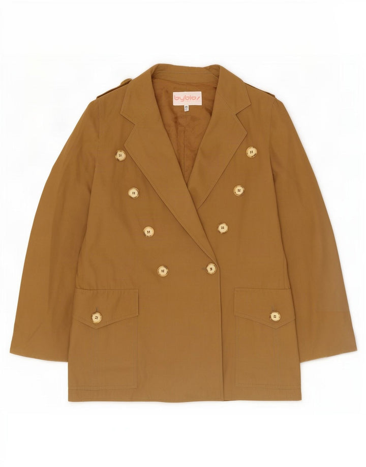 Byblos Damen-Militär-Zweireiher-Blazer IT 46 Large Beige