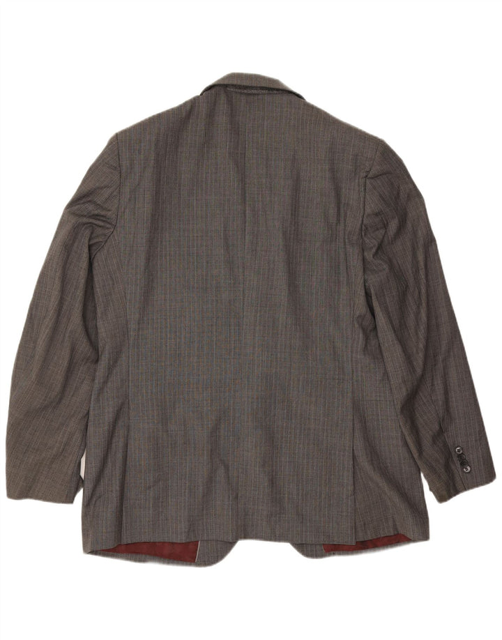 Marks & Spencer Herren-Blazer mit 2 Knöpfen, UK 44, XL, graue Wolle mit Fischgrätenmuster