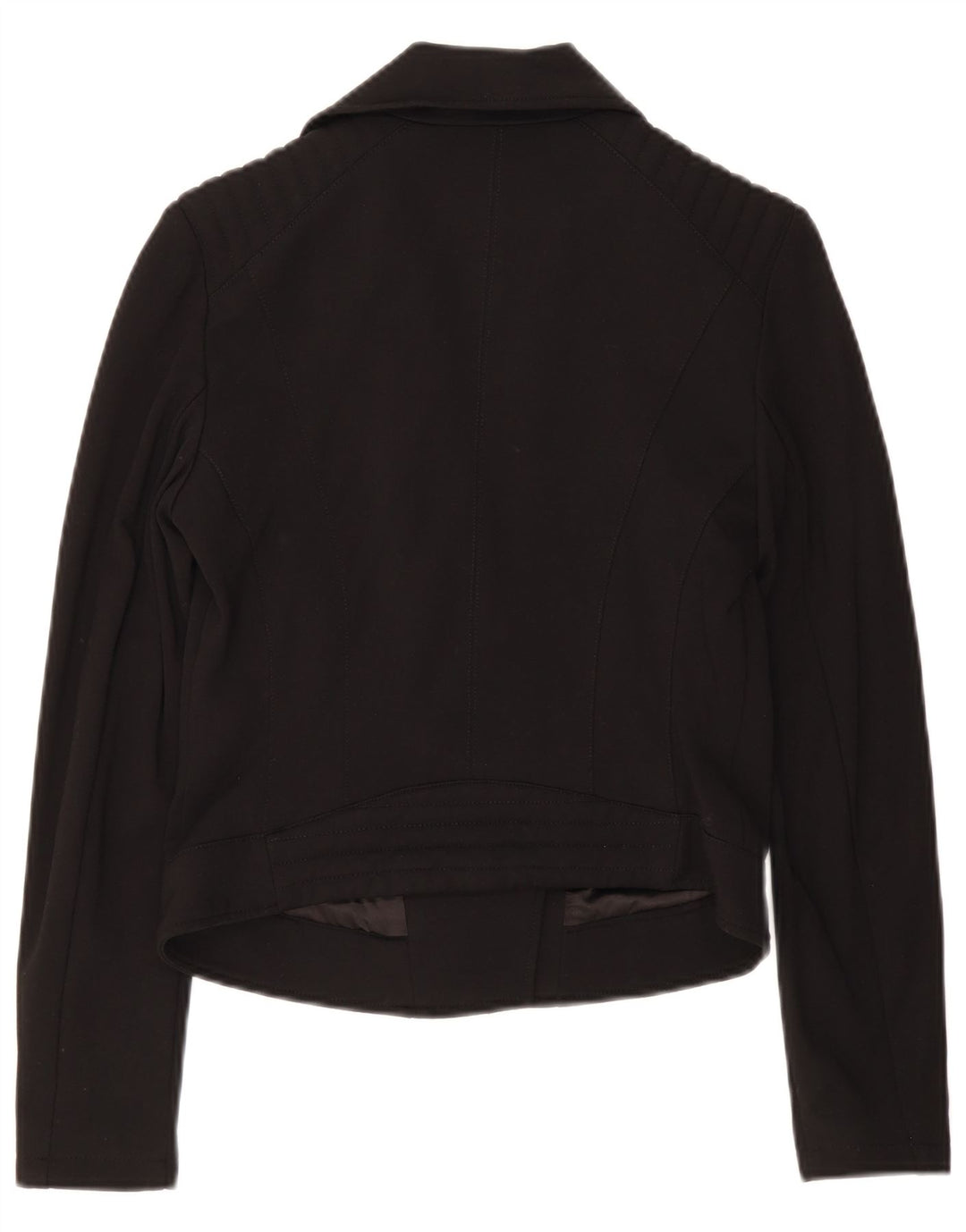 Guess Damen Crop Full Zip Blazer Jacke UK 8 Small Schwarze Viskose