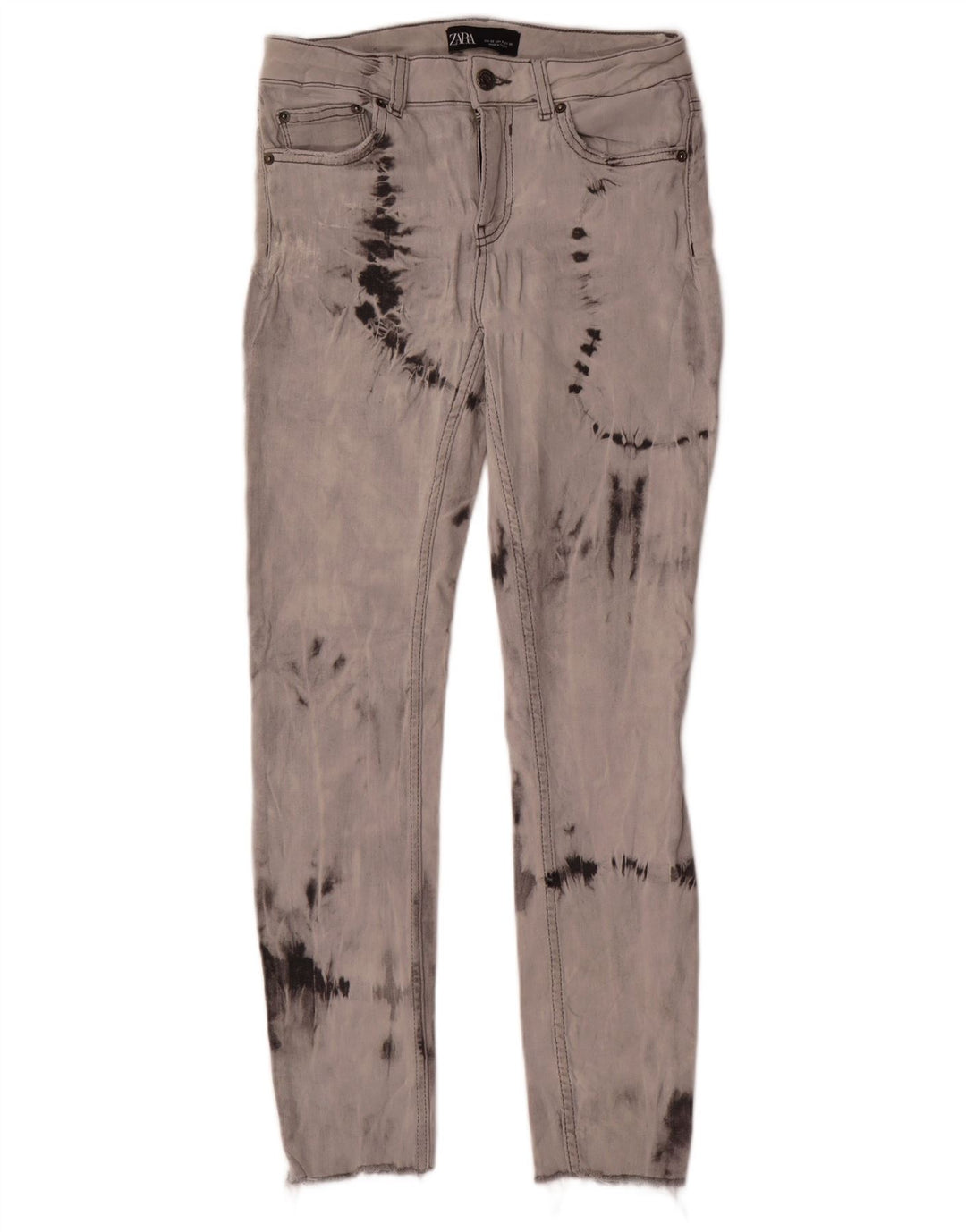 Zara Damen Slim Jeans EU 38 Small W28 L27 Grau Batik