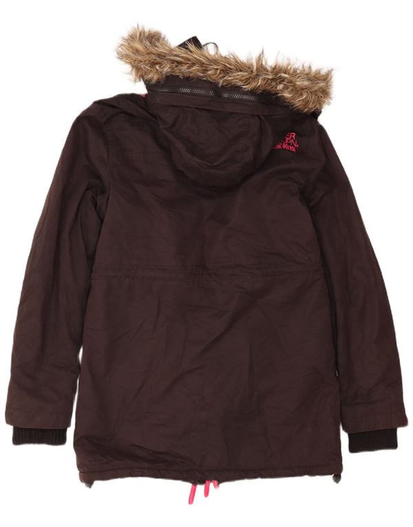 Superdry Damen Windcheater Parka mit Kapuze, UK 14, Mittelschwarz