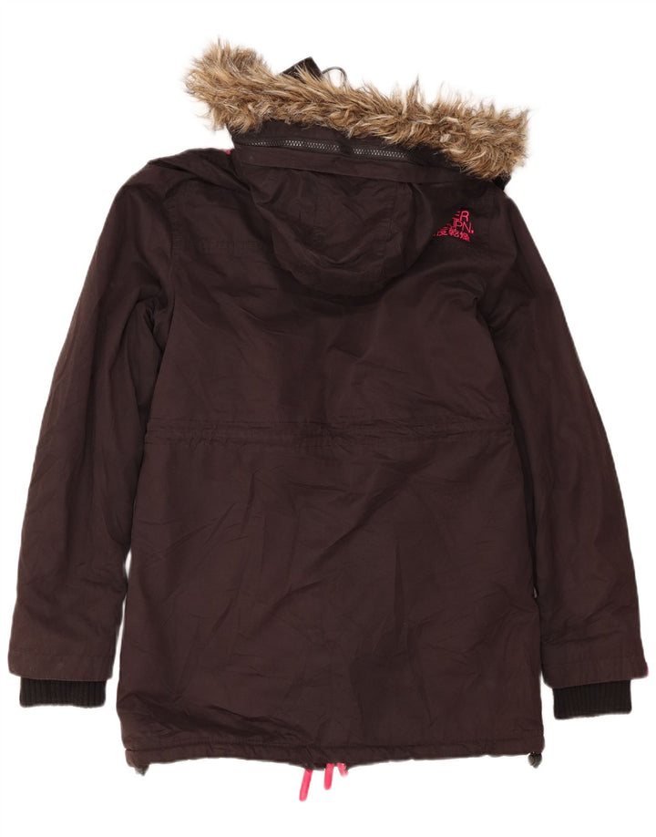 Superdry Damen Windcheater Parka mit Kapuze, UK 14, Mittelschwarz