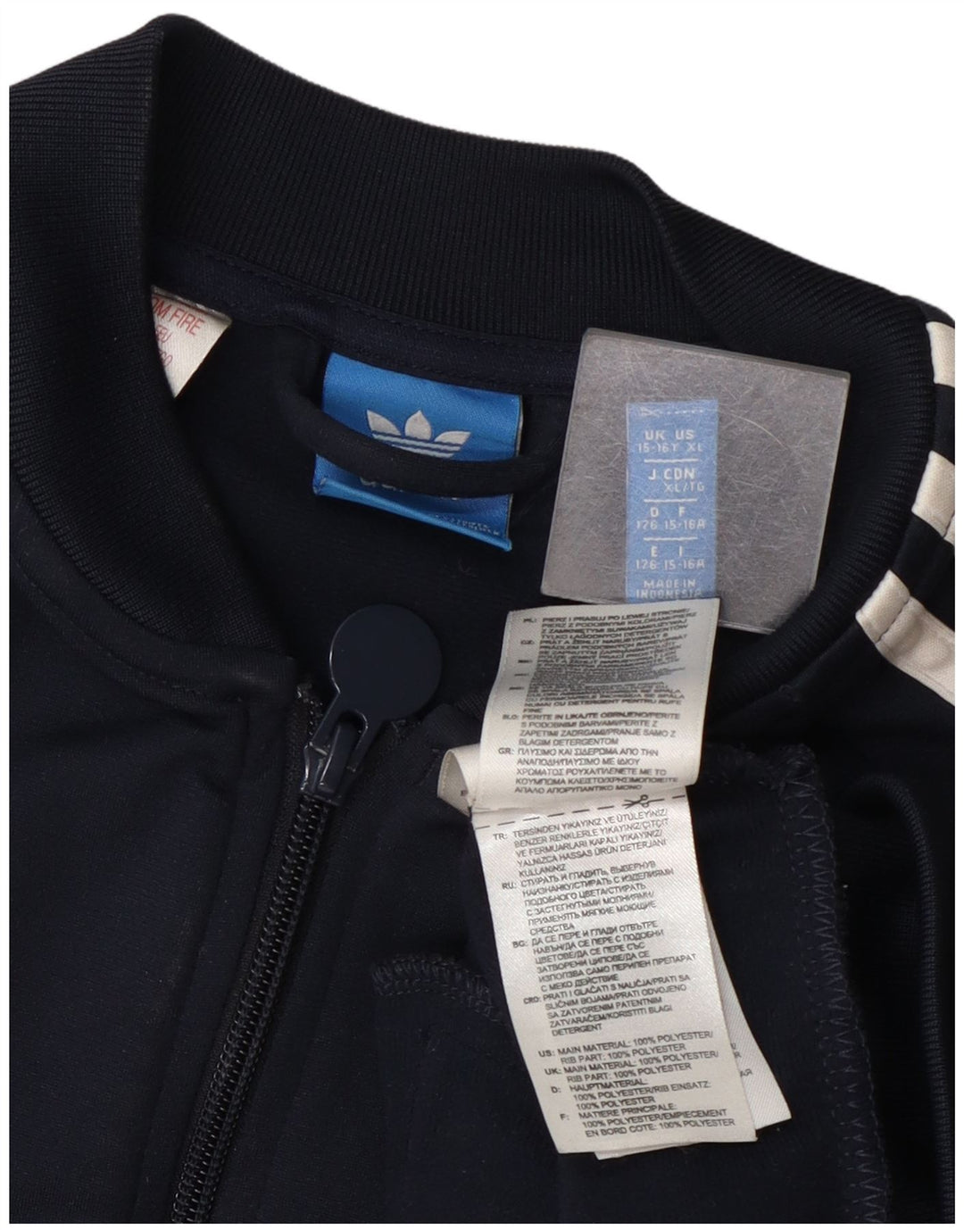 Adidas Jungen Trainingsanzug Top Jacke 15-16 Jahre Marineblau Polyester