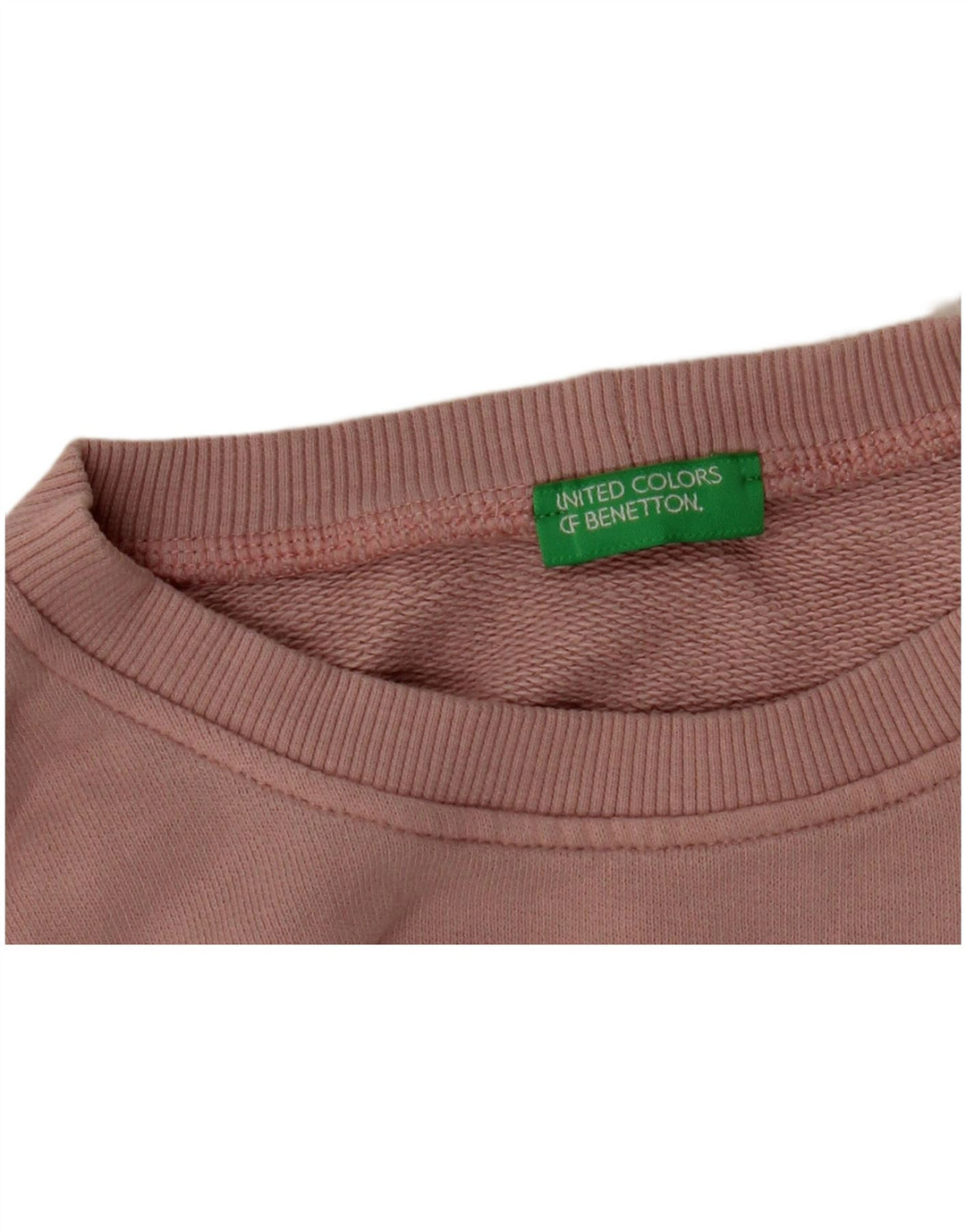 BENETTON Damen Grafik-Sweatshirt-Pullover UK 16 Large Pink