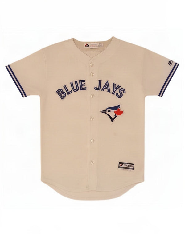 Majestic Jungen Toronto Blue Jays Grafik-Trikotoberteil, 14–15 Jahre, Größe L, Weiß