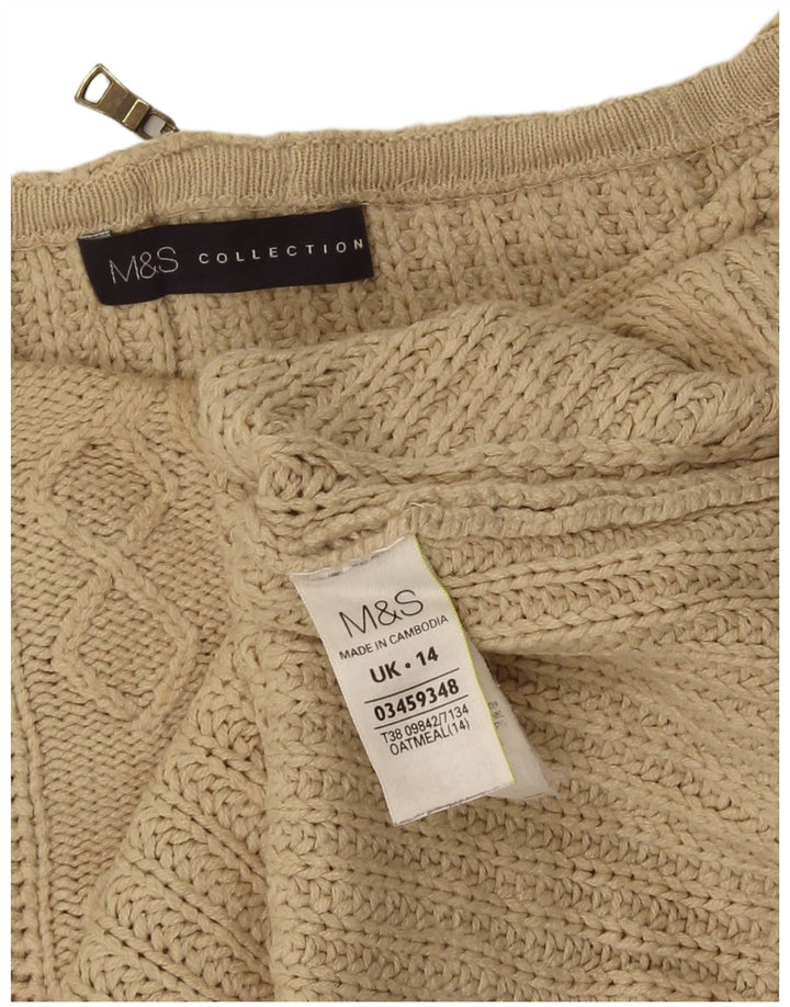 Marks & Spencer Damen-Pullover, übergroß, U-Boot-Ausschnitt, Gr. 14, Beige