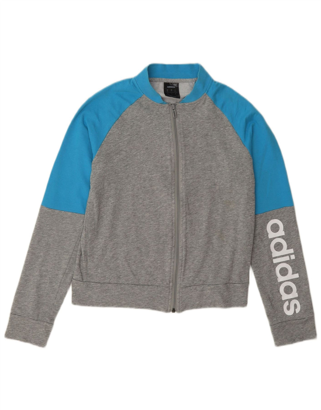 Adidas Damen Graphic Trainingsanzug Top Jacke UK 8/10 Small Grau Colourblock