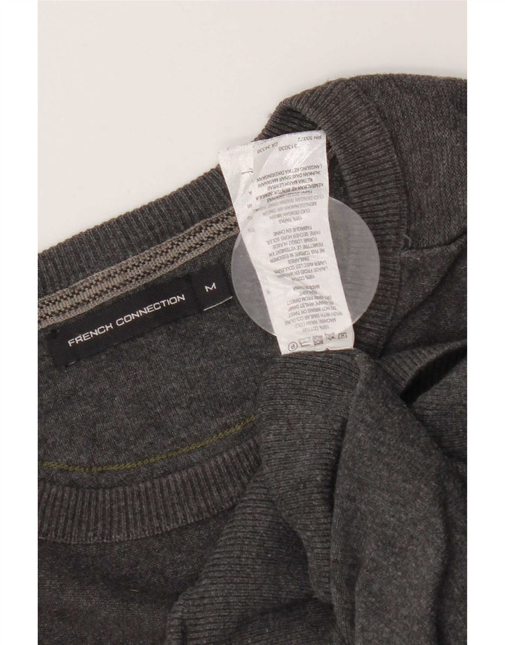 French Connection Herren-Pullover mit U-Boot-Ausschnitt aus mittelgrauer Baumwolle