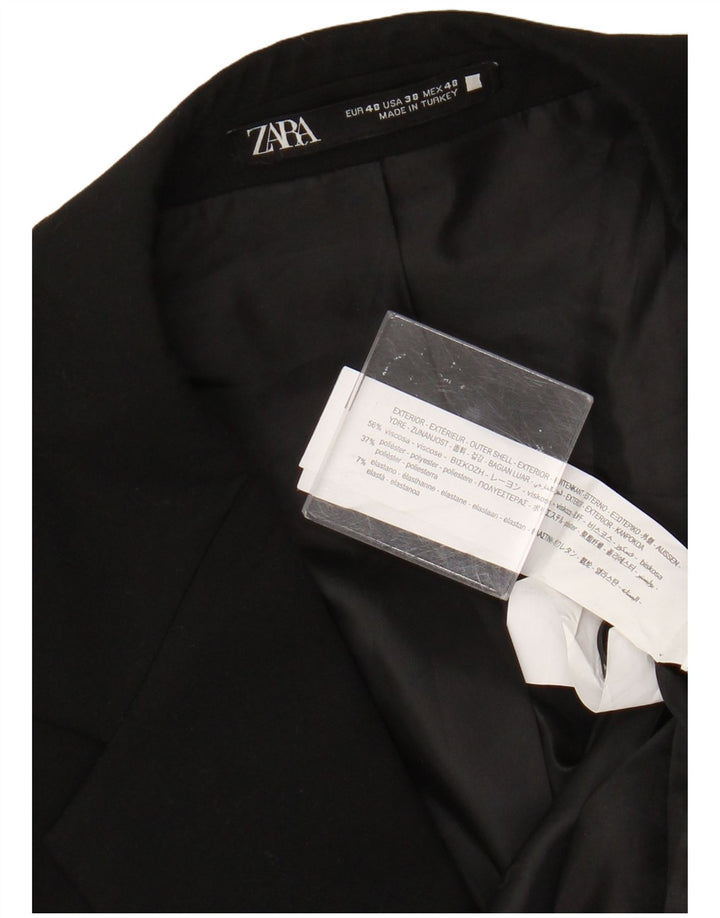 Zara Herren-Blazer mit 2 Knöpfen, EU 48, mittelschwarze Viskose