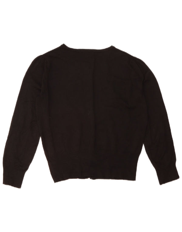 Marks & Spencer Damen Crop Cardigan Pullover UK 14 Large Schwarze Viskose