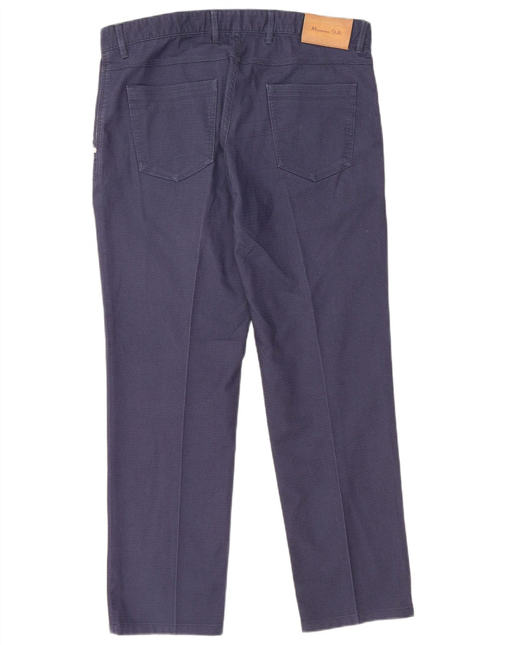 Massimo Dutti Herren Chinohose EU 42 Large W32 L28 Marineblau gepunktet