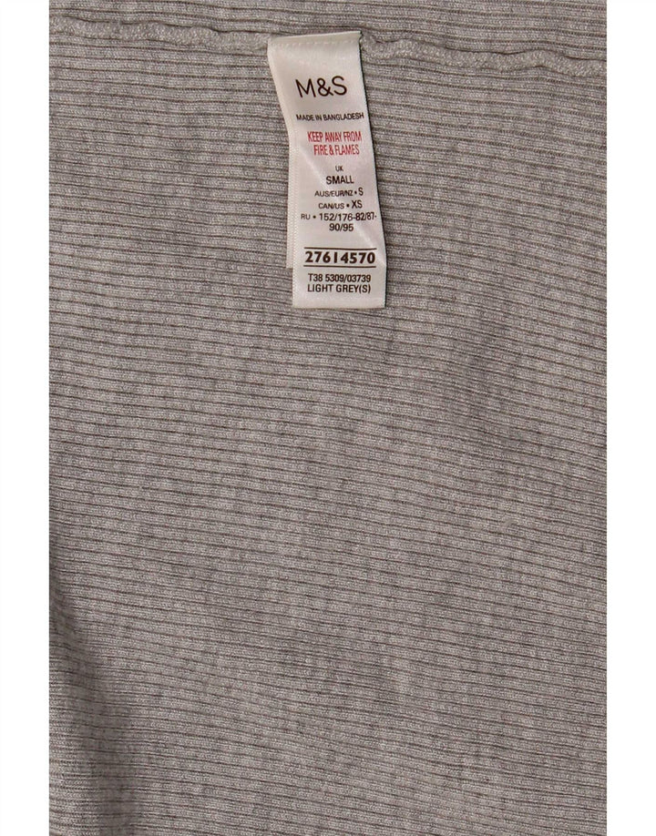Marks & Spencer Damen-Strickjacke in Übergröße, Gr. 10, Größe S, graue Viskose