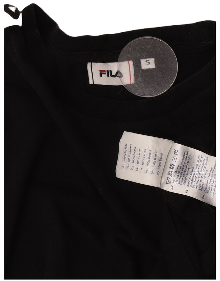 Fila Herren-T-Shirt mit Grafik, Größe S, schwarze Baumwolle