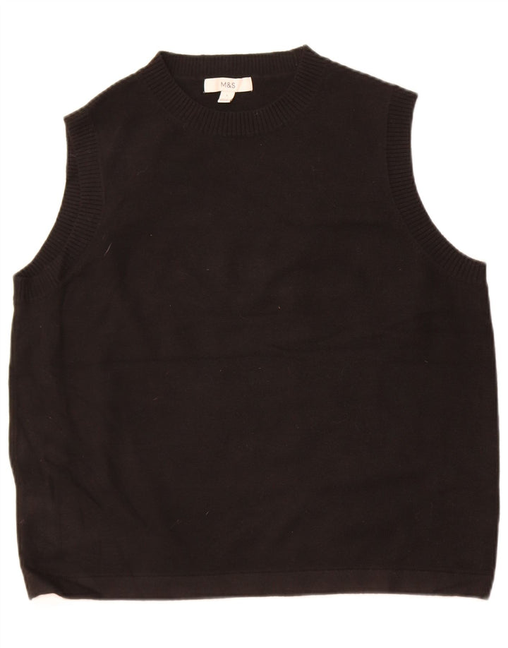 Marks & Spencer Herren Weste Tank Top Large Schwarz Polyester