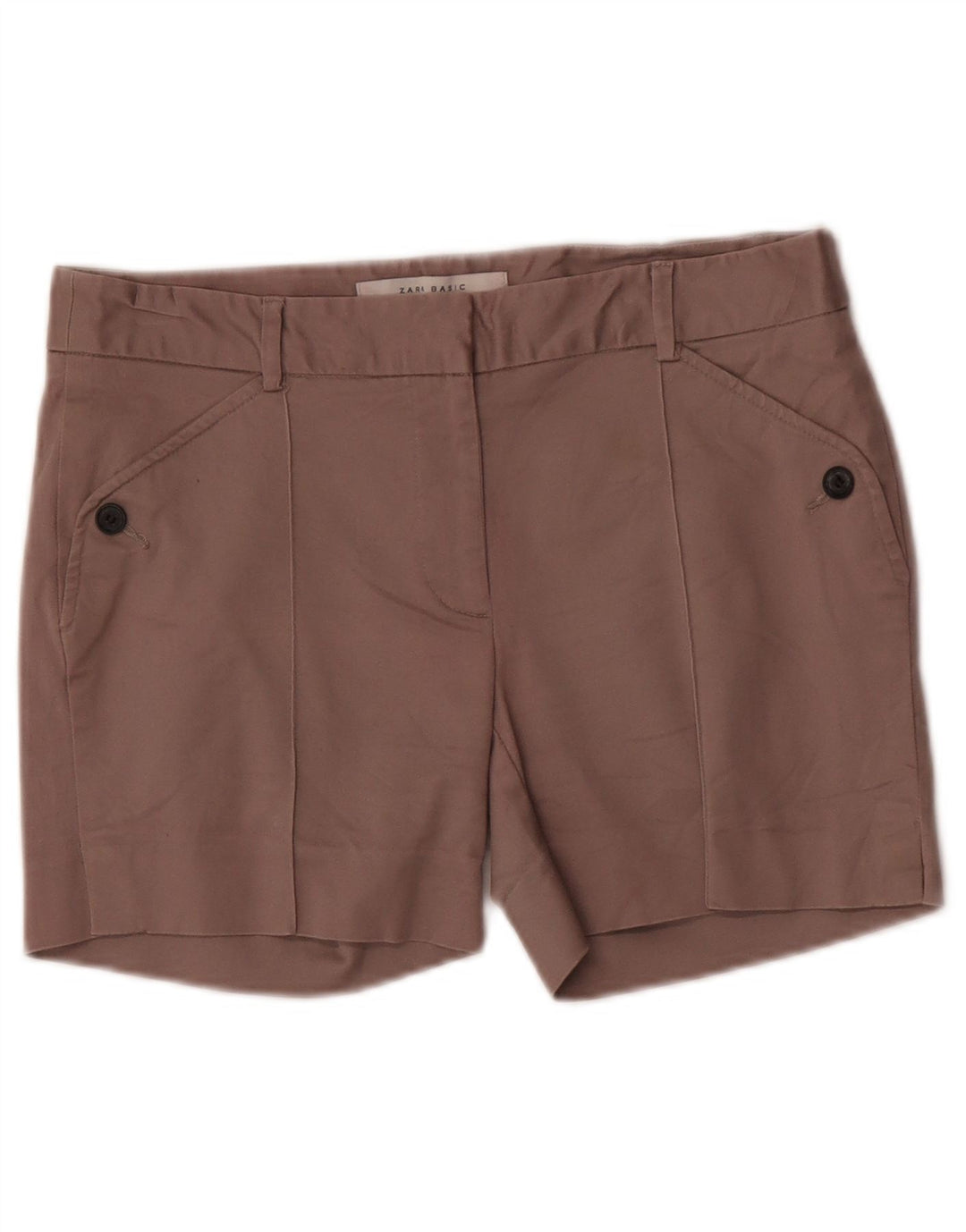 Zara Damen Casual Shorts Medium W28 Braune Baumwolle