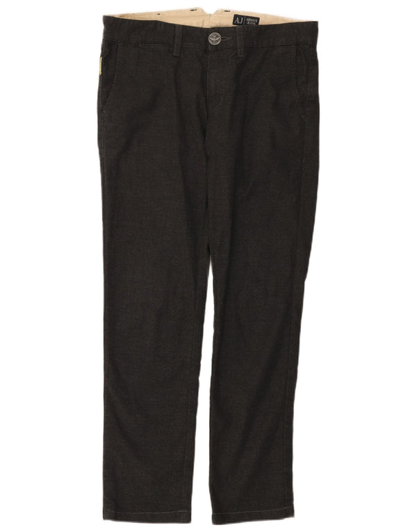 Armani Damen Slim Chino-Hose EU 46 XL W32 L29 Graue Baumwolle