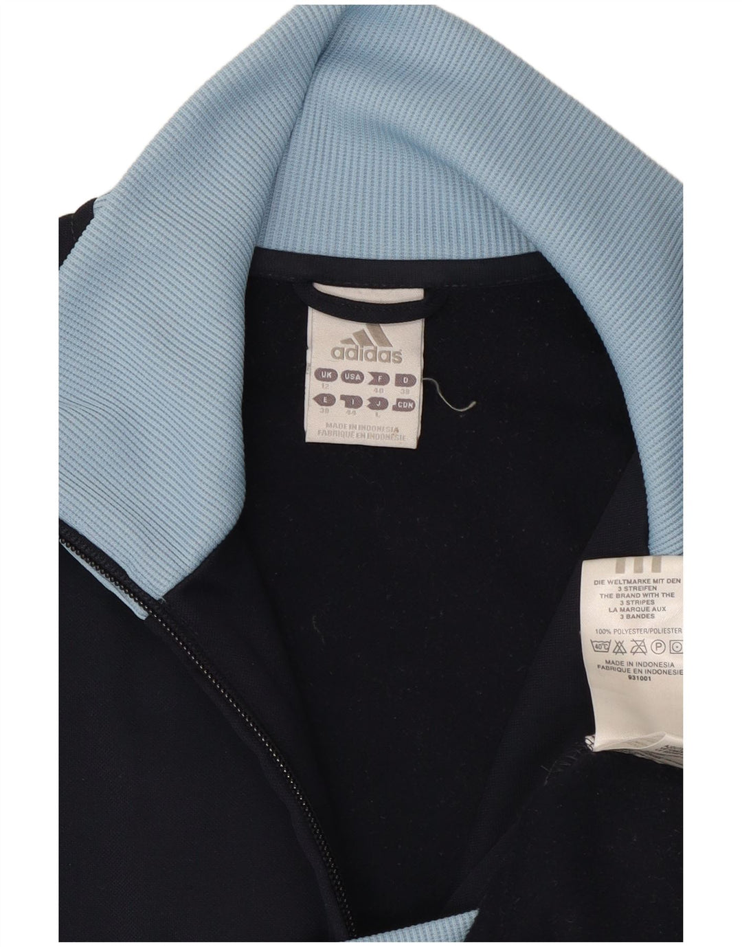 Adidas Damen-Trainingsanzug-Top-Jacke, UK 12, mittleres Marineblau, Farbblock