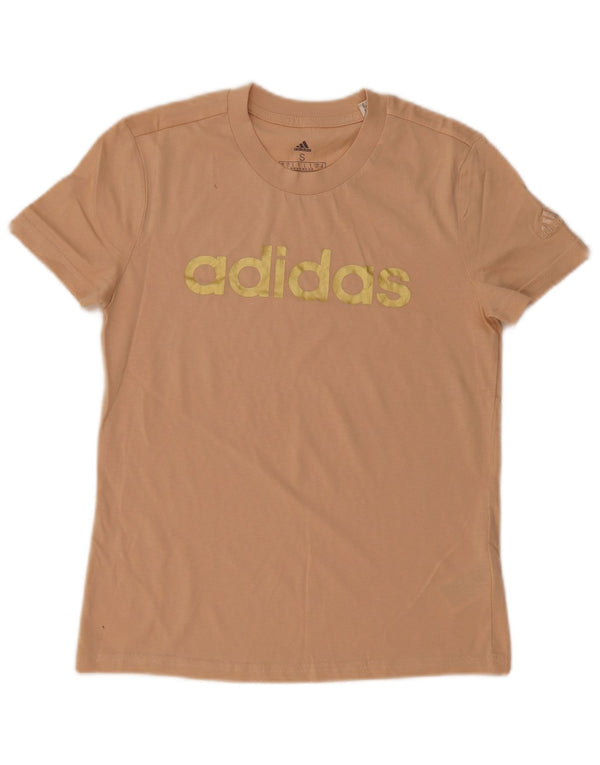 Adidas Damen Grafik T-Shirt Top UK 8/10 Small Beige
