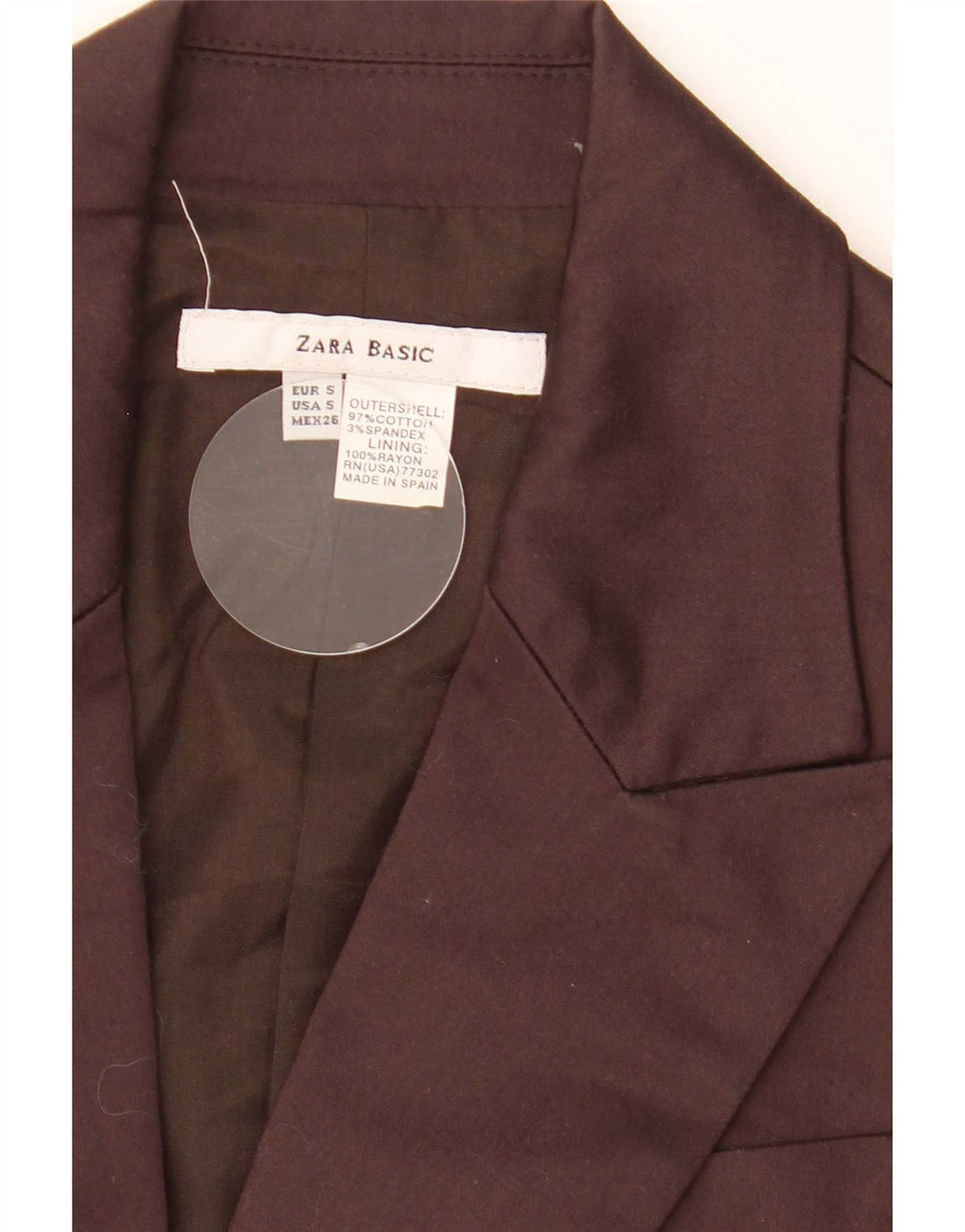 Zara Damen 1-Knopf-Blazerjacke UK 10 Small Burgund
